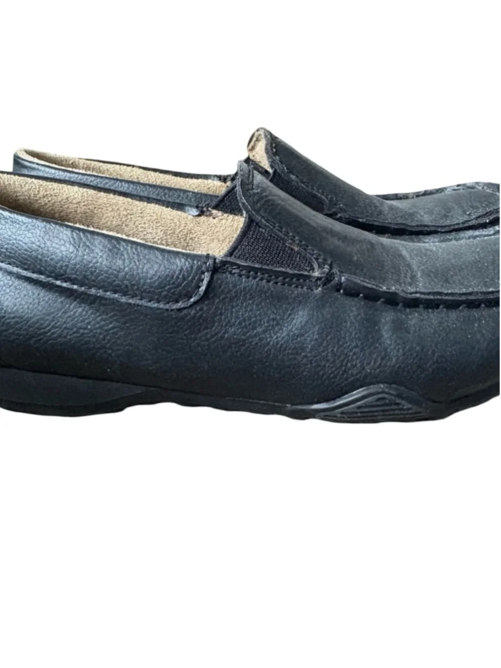 Boys Black Slip-On Leather Loafers Non Marking size 2